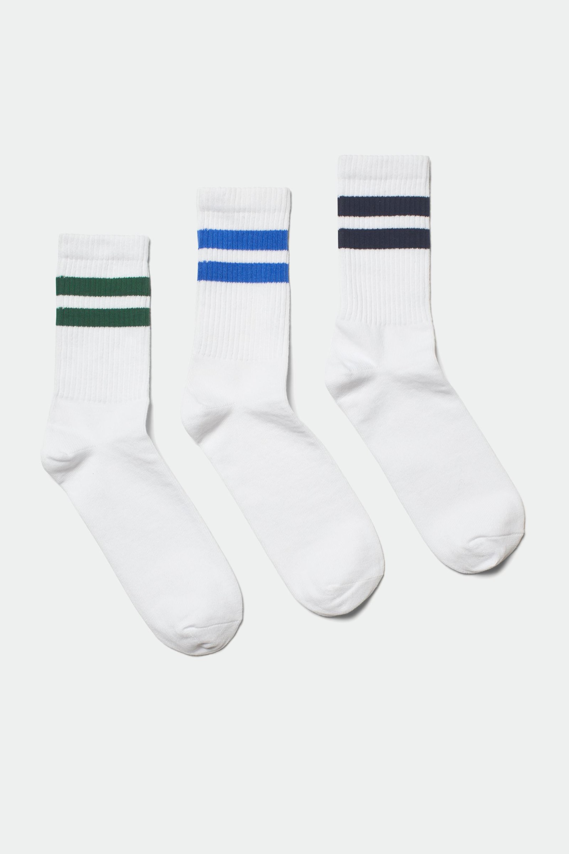 Multi stripe - 3-pack Striped Sport Socks - 0