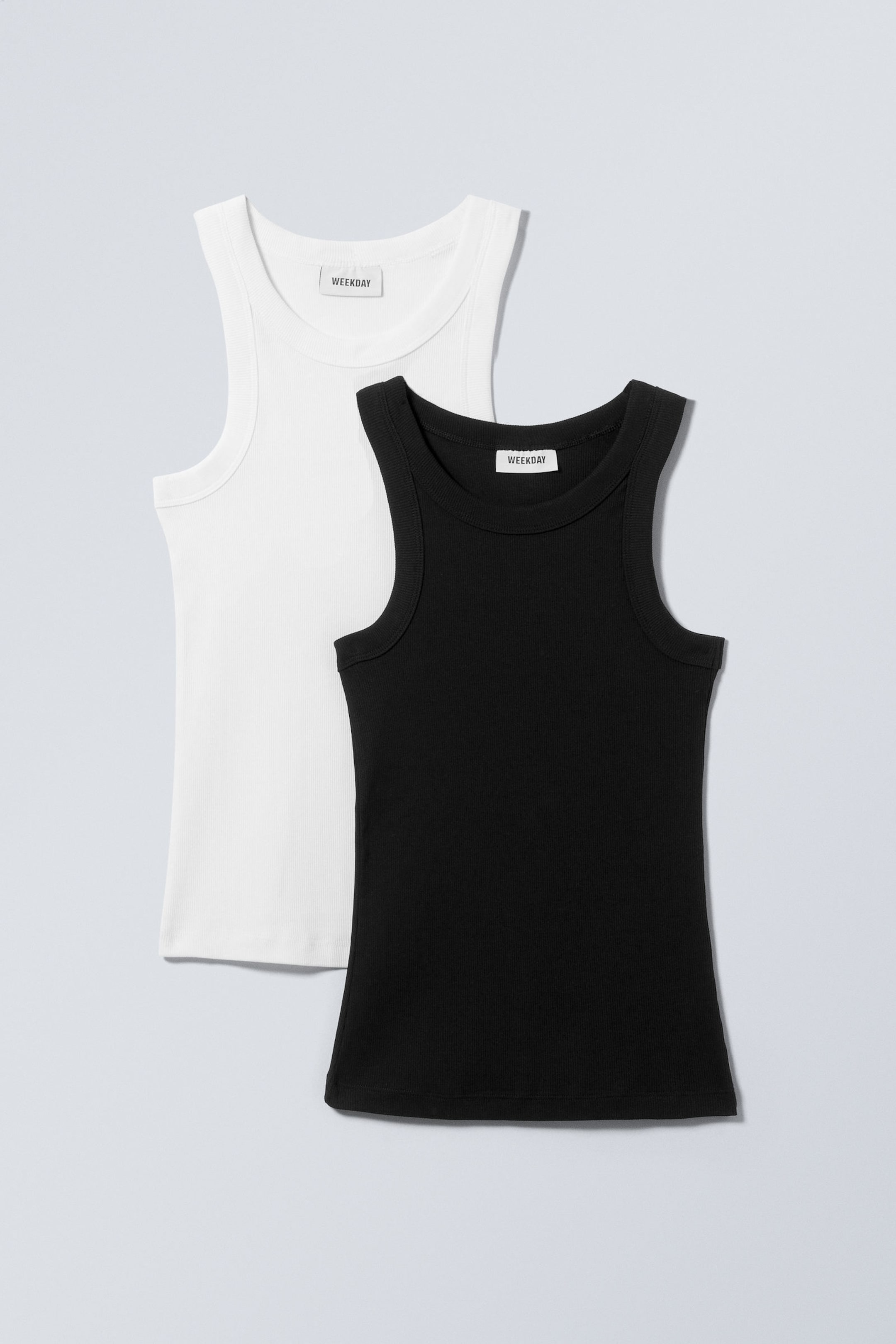 Black & White - 2-pack Ribbed Fitted Tank Top - 0