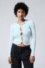 Light Blue - Slim Single-breasted Cardigan - 0