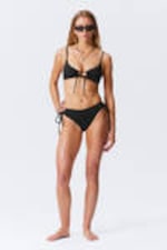 Zwart - Triangelbikinitop met ruches - 2