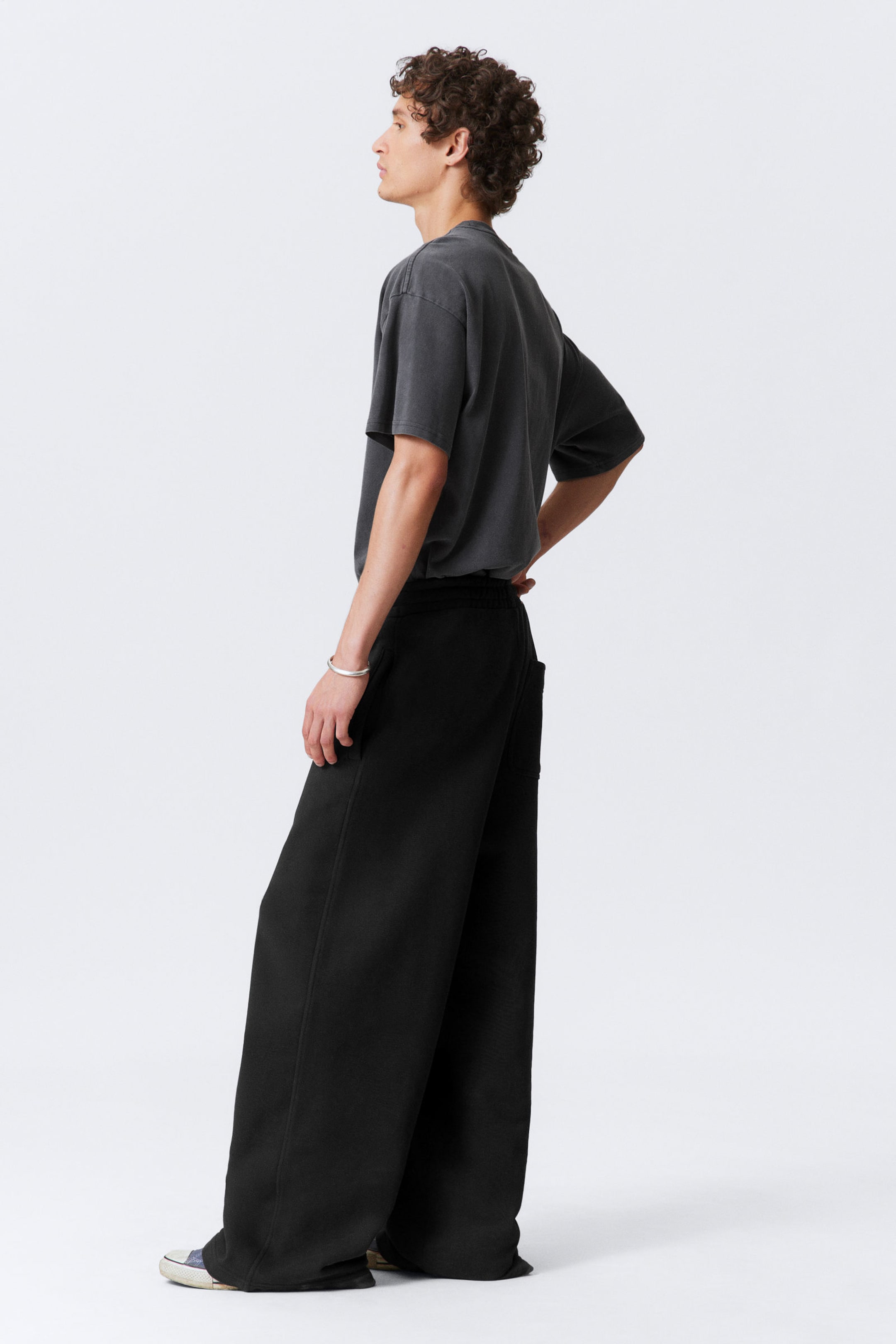Svart - Baggy Dropped Crotch Skater Sweatpants - 2