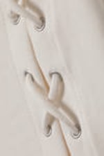 White - Sleeveless Lacing Boat-Neck Eyelet Top - 5