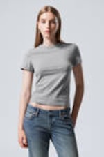 Grijs gemêleerd - Slim fit T-shirt - 0