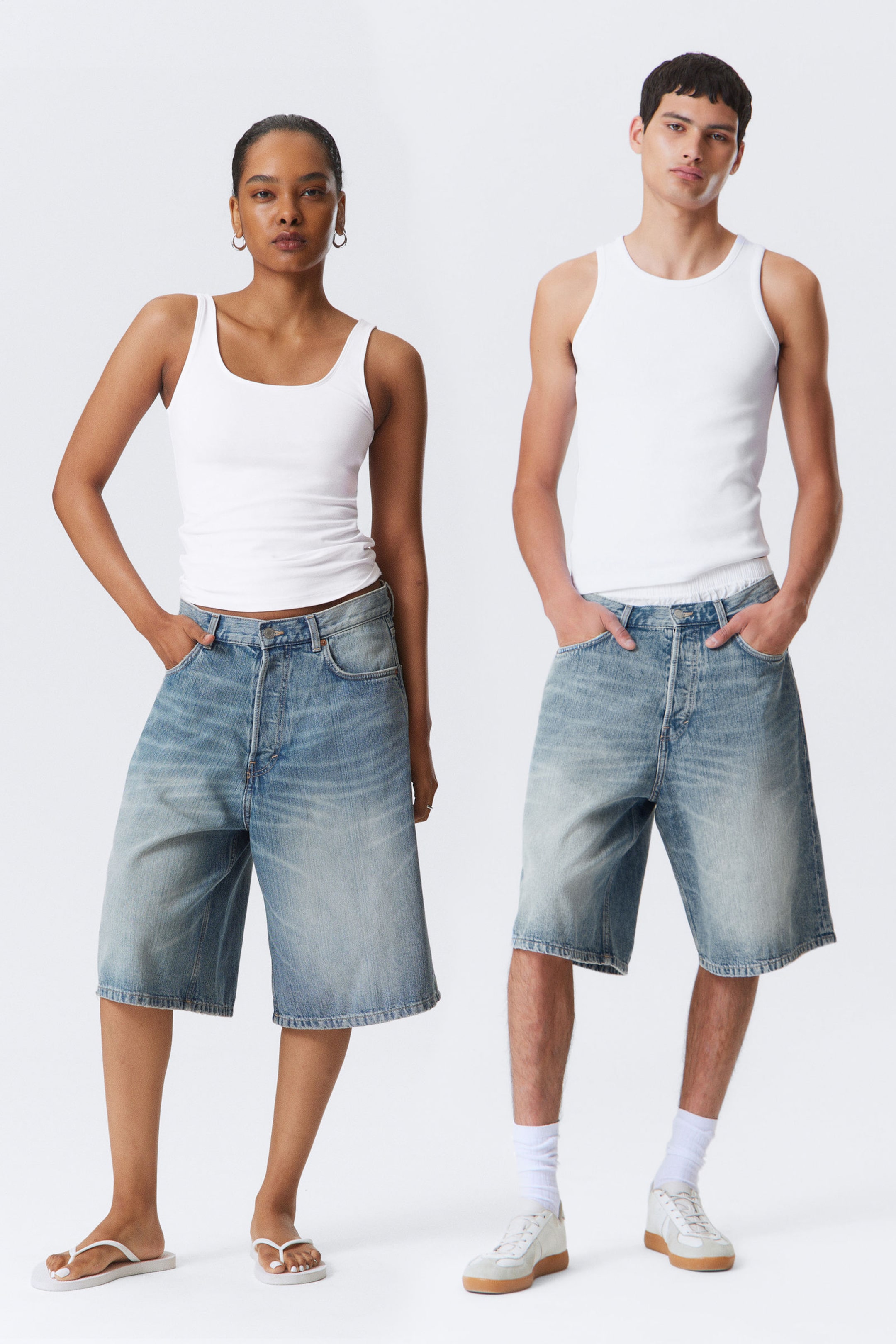 #79829D - Astro Denim Loose Baggy Shorts - 2
