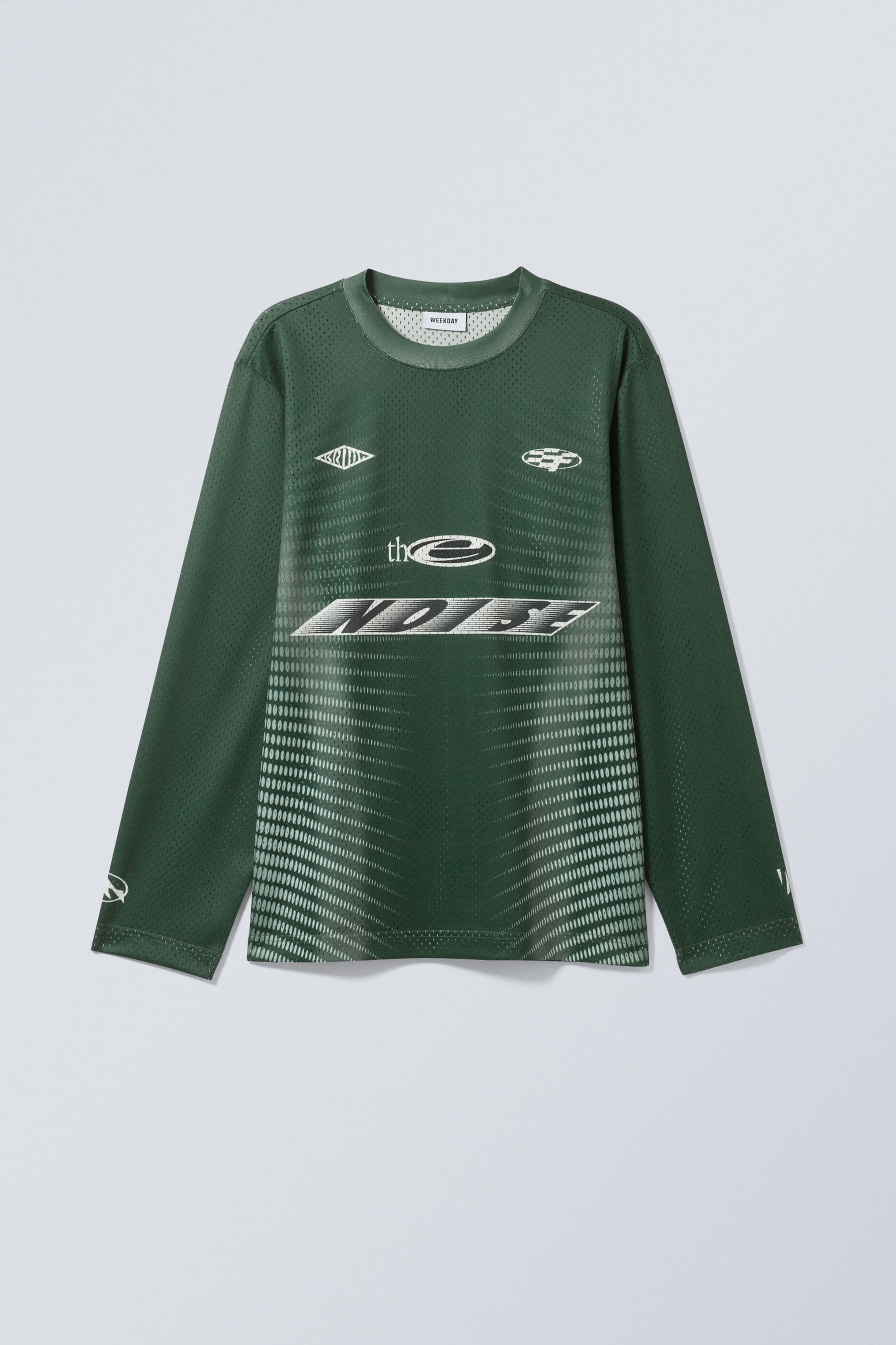 Dark Green Print - Mesh Printed Long Sleeve - 0