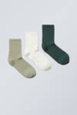 Green Mix - 3-pack Bella Short Sock - 0