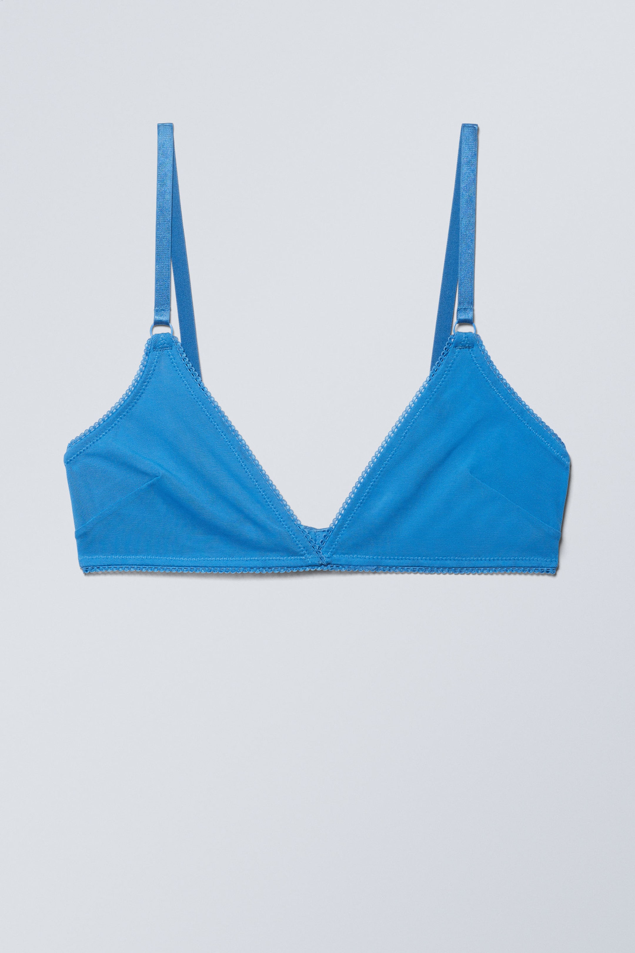 Bright Blue - Mesh Triangle Bra - 0