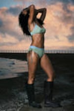 Light Dusty Green - Strappy Side Tie Bikini Bottoms - 0