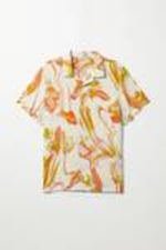 Orange swirl - Coffee Floral Short Sleeve Shirt - 0