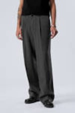 Dark Grey - Uno Loose Linen Suit Trouser - 1