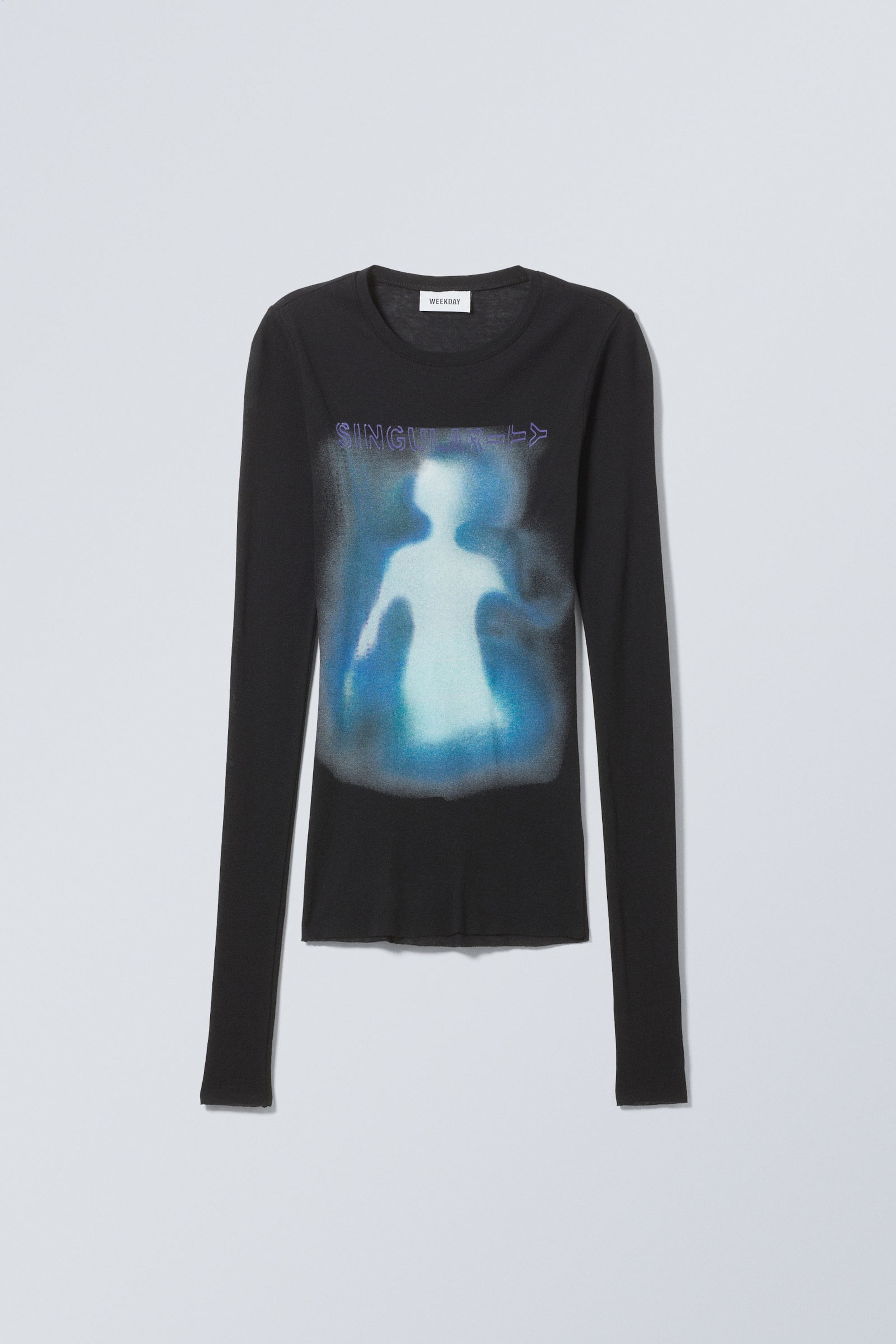 Singularity - Printed Fitted Long-Sleeve Top - 0