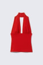 Rot - Tief sitzendes Neckholder-Top - 4