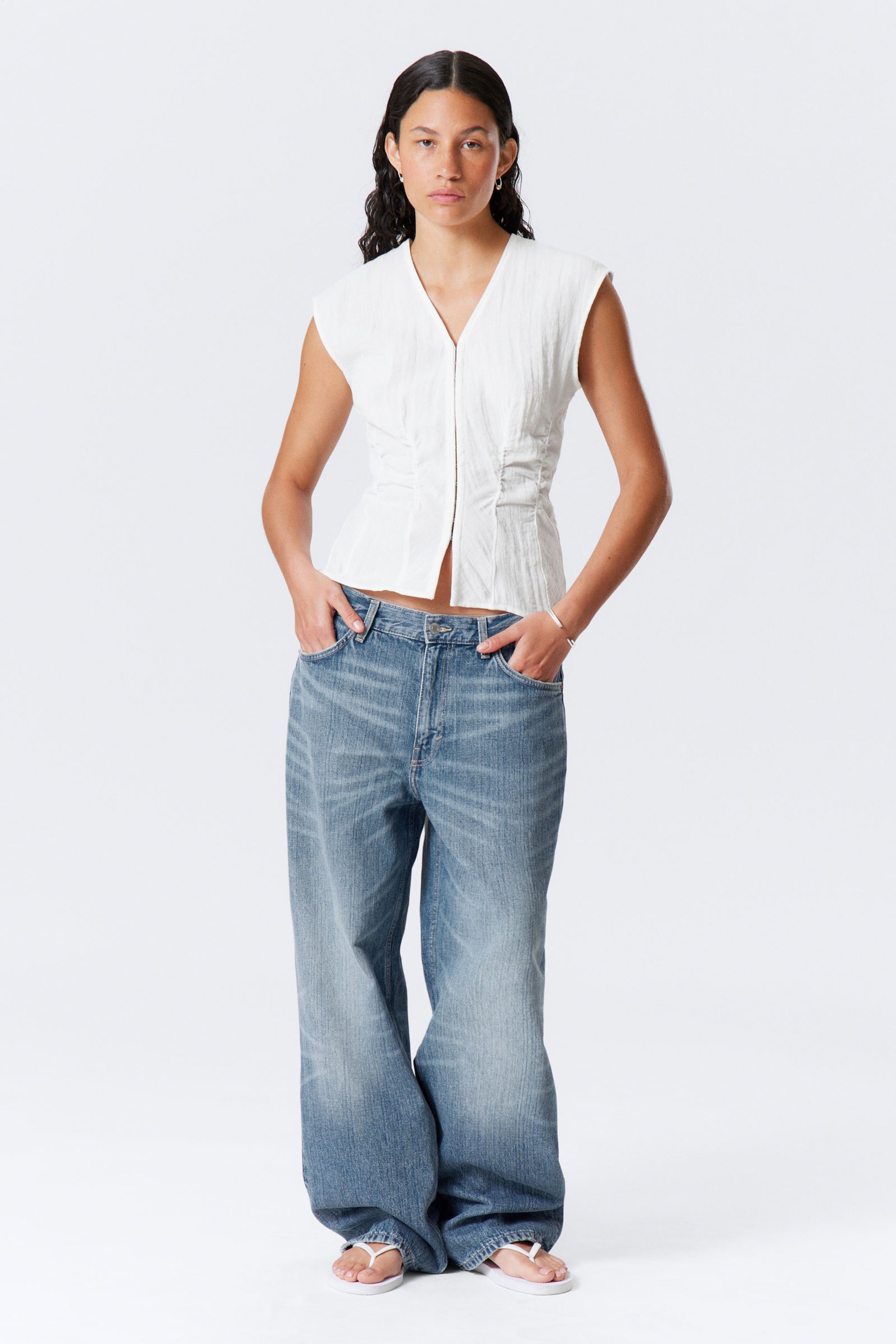 #F0EEED - Sleeveless Crinkle Top - 2
