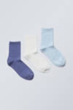 Blue Mix - 3-pack Bella Short Sock - 0