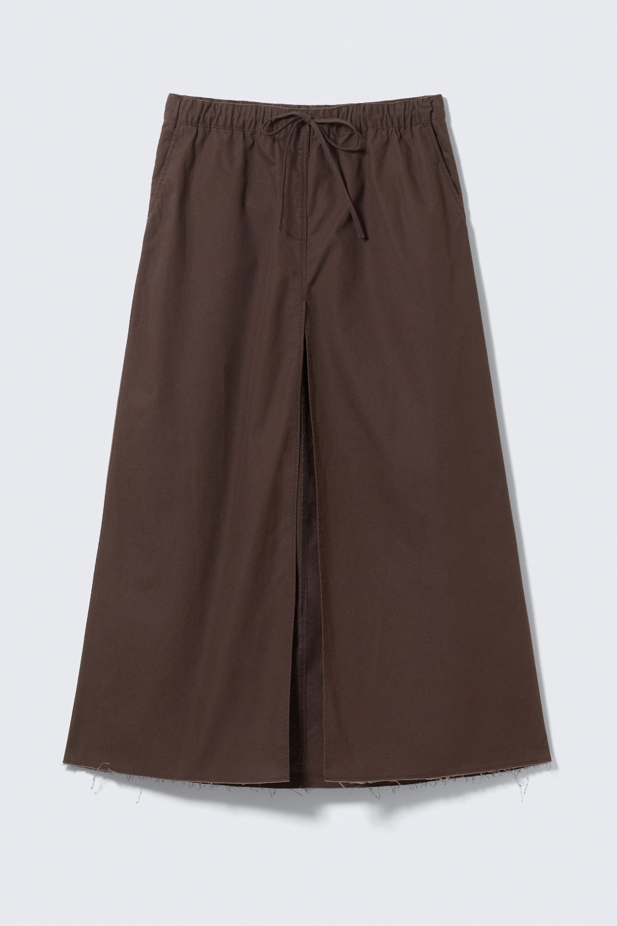 #423935 - Drawstring Cotton Canvas Maxi Skirt - 1