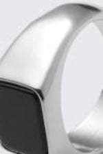 Silver - Black Stone - Tiger Eye Signet Ring - 3