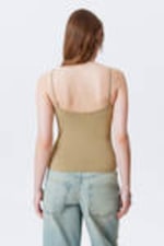 Beige - V-neck Cotton Singlet - 2
