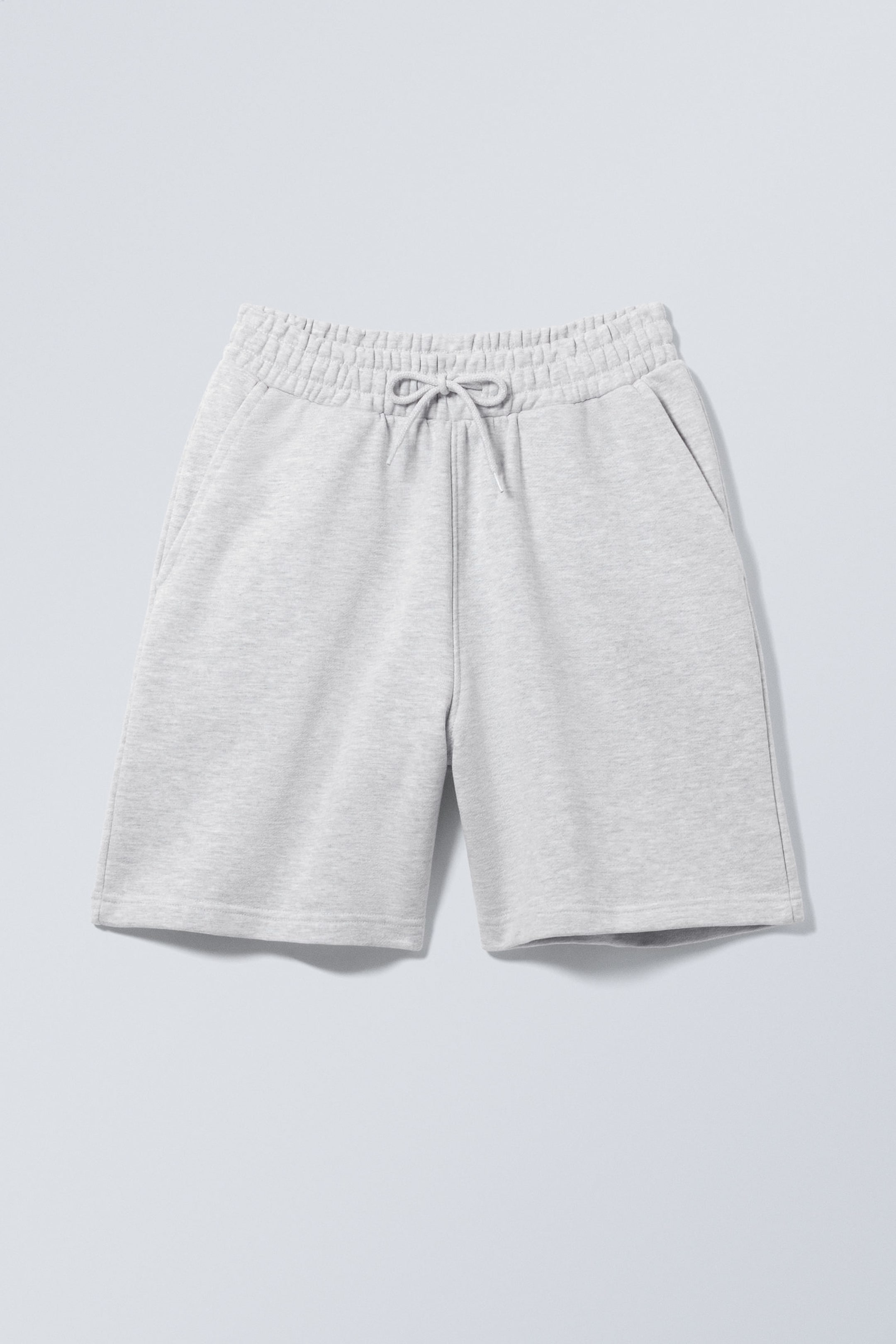 Helles Staubgrau - Relaxte Frottee-Shorts - 0