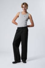 Black - Uno Loose Suit Trousers - 1