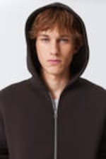 Dark Brown - Simon Scuba Zip Hoodie - 1