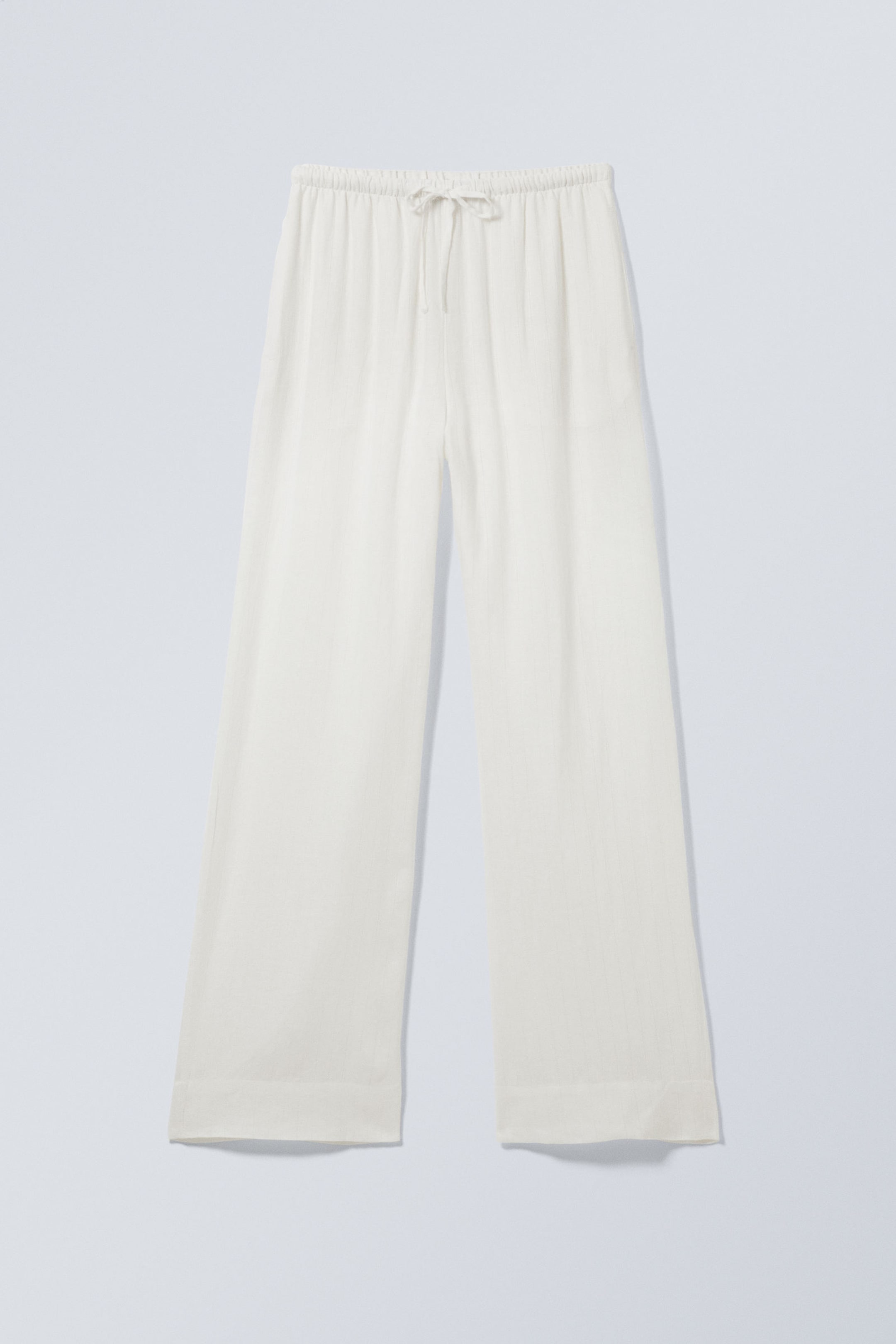 Dusty White - Relaxed Linen Blend Trousers - 0