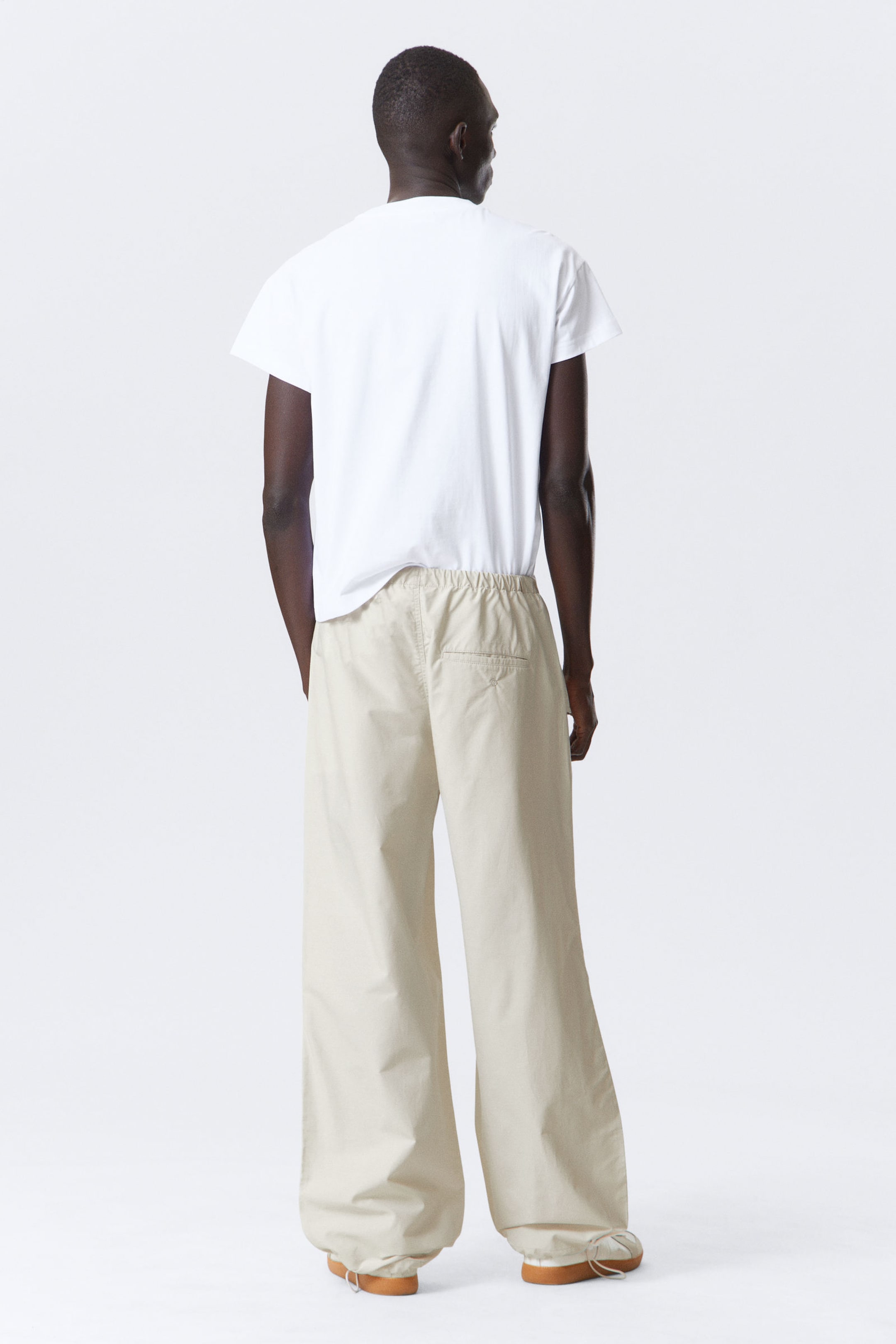 Light Beige - Loose Pleated Parachute Trousers - 2