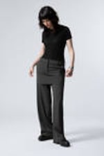 Dark Grey Melange - Suiting Skirt Trousers - 0