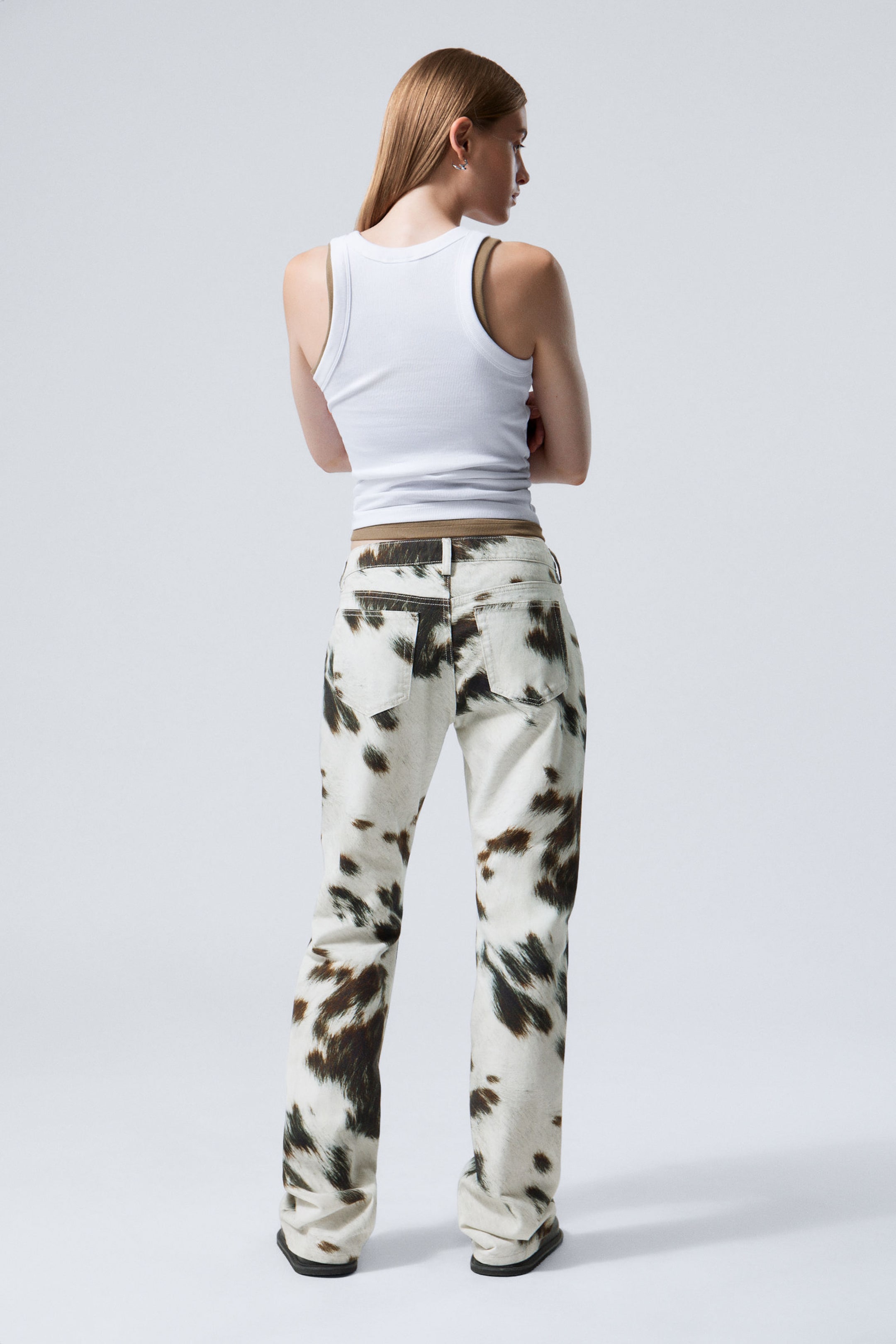 Cow Print - Low Cow Printed Twill Trousers - 3