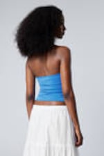 Blue - Strap Halter Tank Top - 3