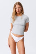 White - 2-pack Pointelle Thongs - 0