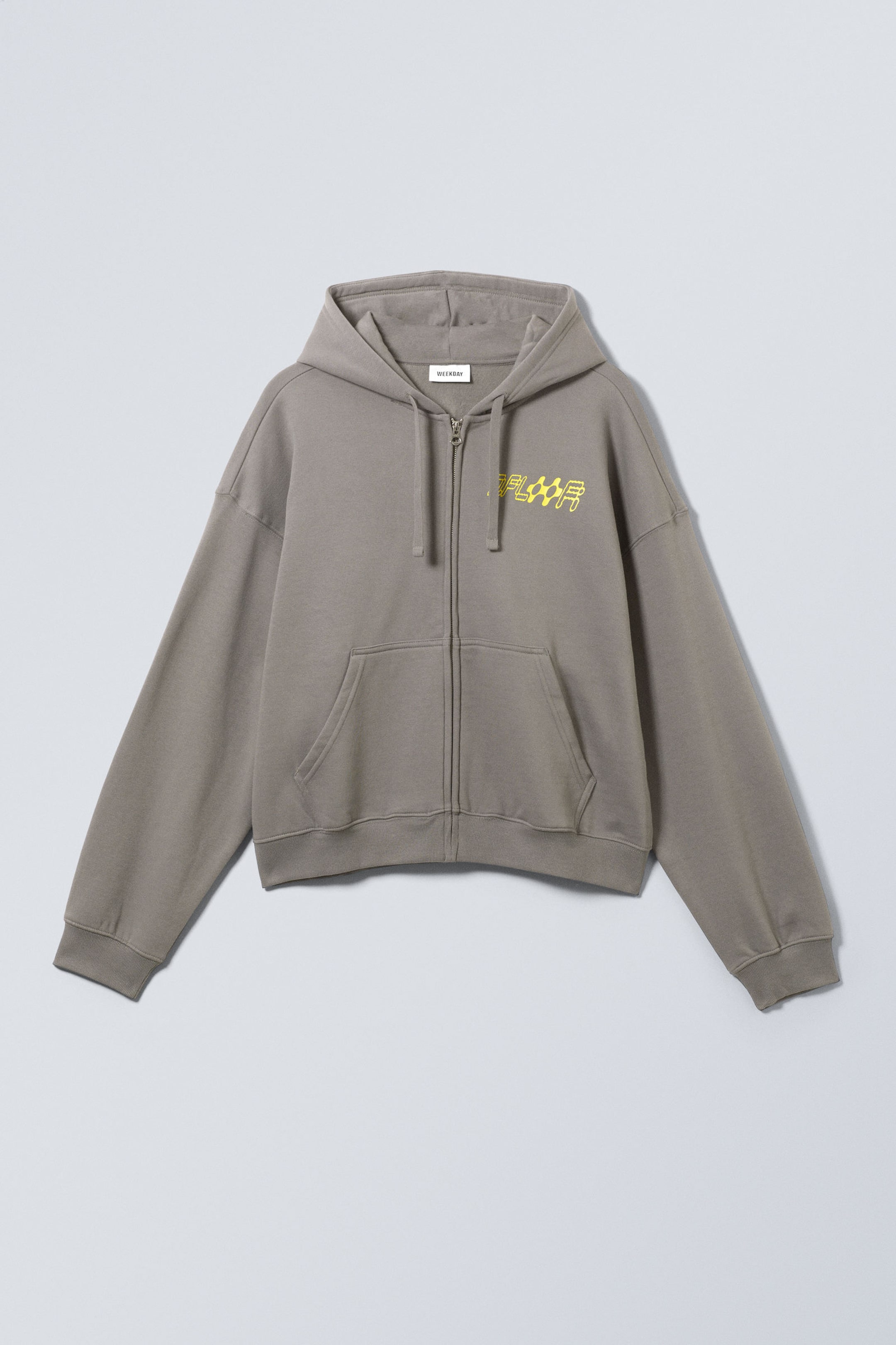 D.Floor Hypnox Grey - Boxy Graphic Zip Hoodie - 0