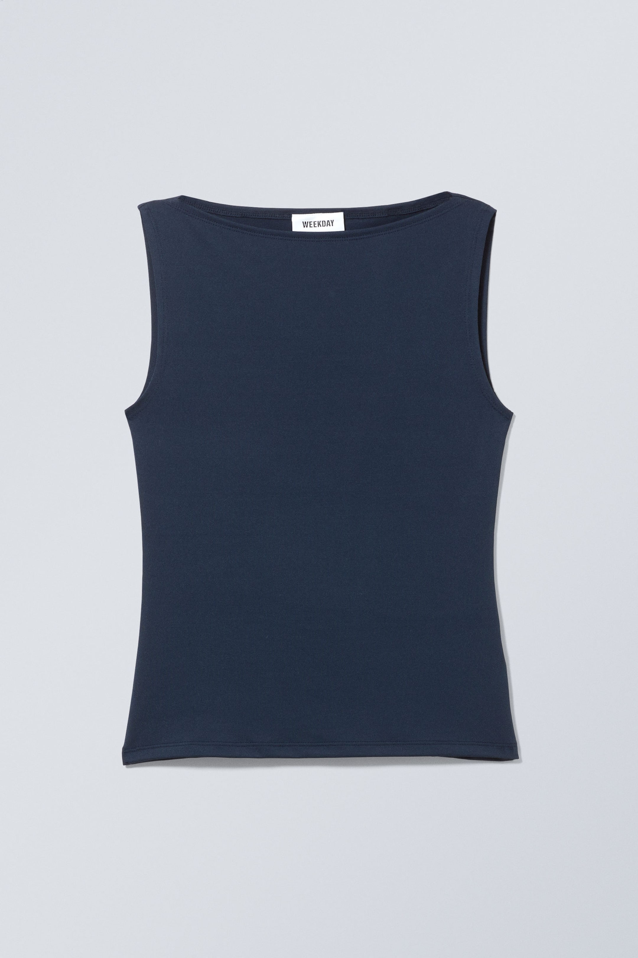 Midnight Blue - Annie Sleeveless Boat-Neck Top - 0