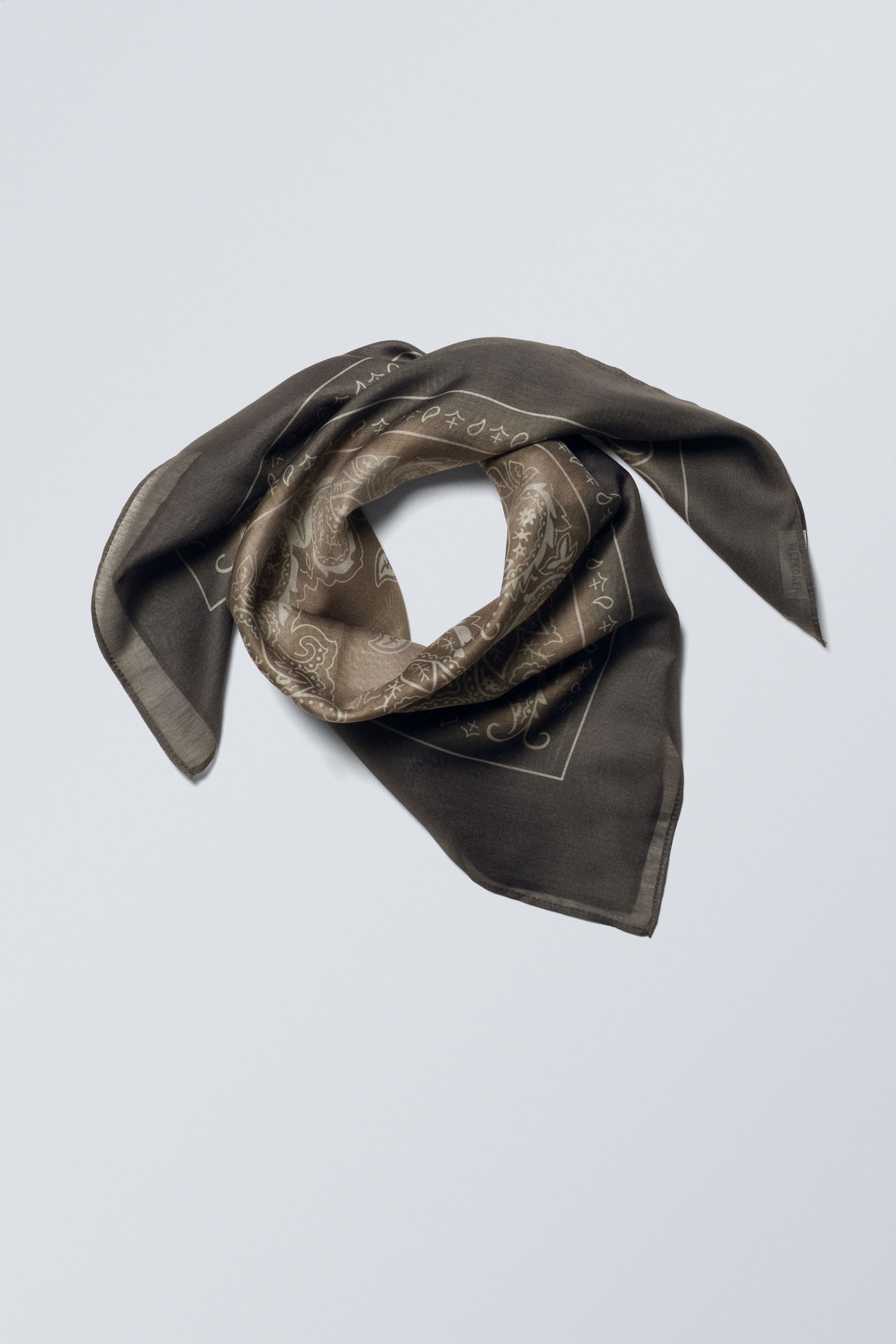 Dusty Brown - Printed Bandana Scarf - 0