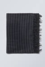 Medium Grey - Long Woven Wool Scarf - 0