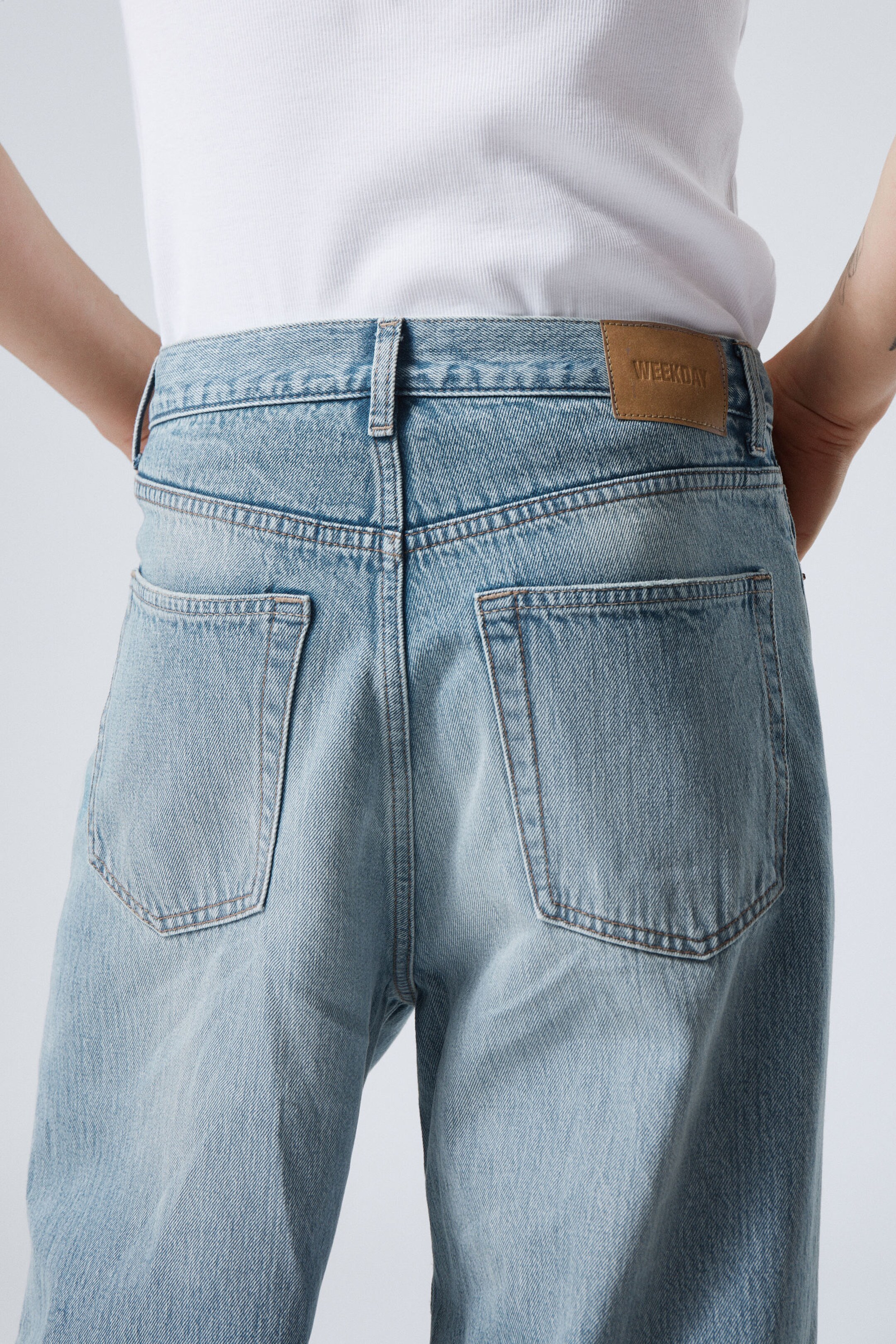 astro loose baggy leg jeans - Blue Stream - Medium Blue