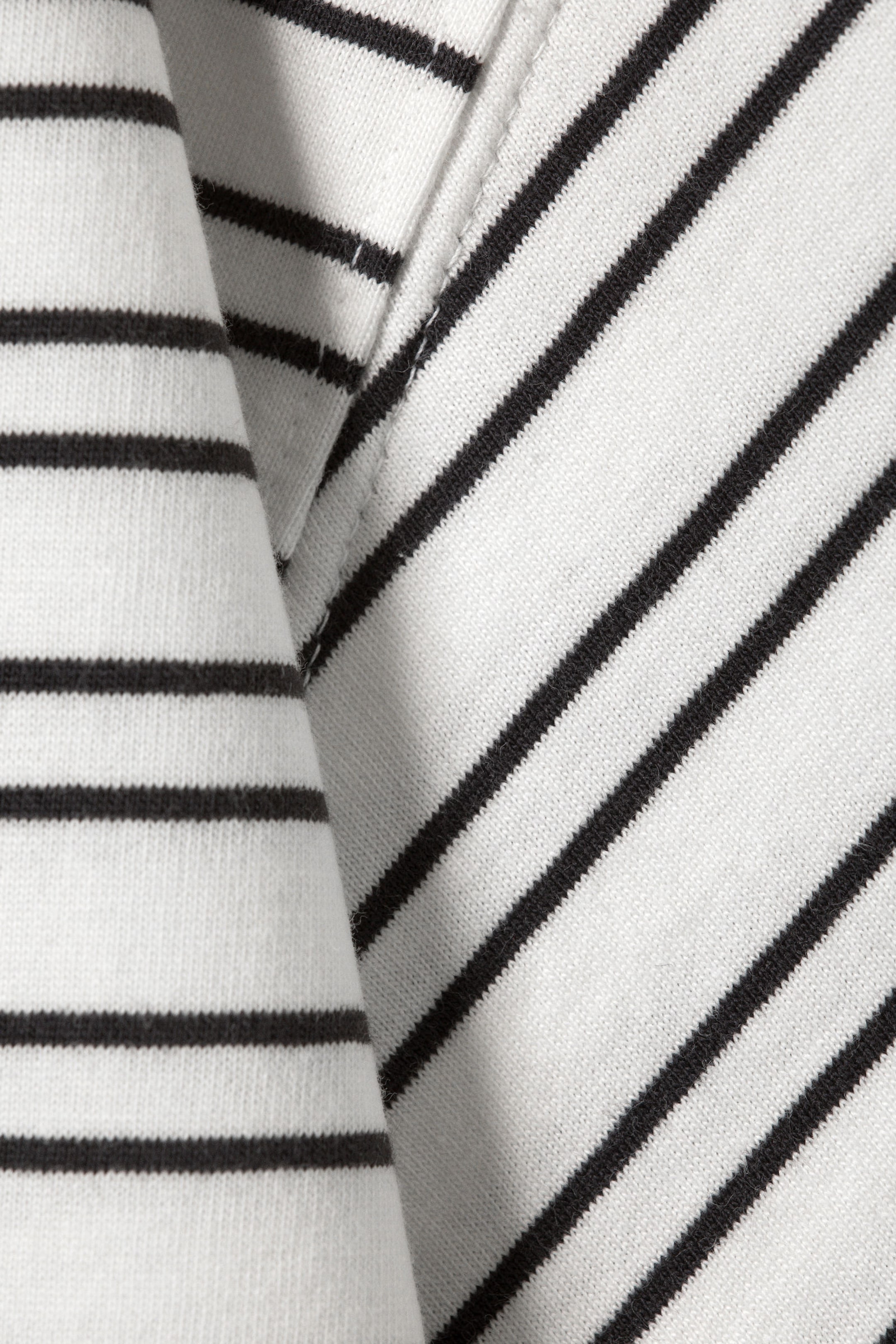 Striped White - Relaxed Boxy Cotton T-shirt - 4