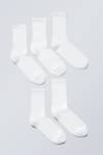 White - 5-pack Sport Socks - 0