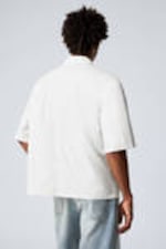 Dusty White - Relaxed Short Sleeve Cotton Shirt - 3