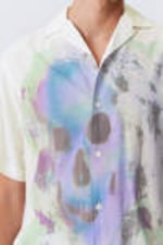 White - Colourful Skull - Relaxed Graphic Short-Sleeved Resort Shirt - 2