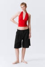 Rot - Tief sitzendes Neckholder-Top - 2