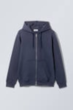 Donkerblauw - Standaardhoodie met rits - 2