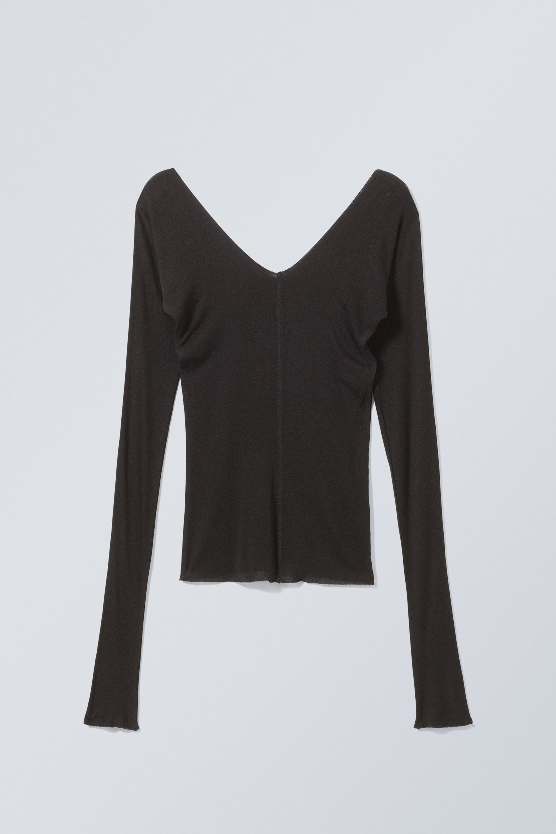 Black - Yen Sheer Longsleeve Top - 0