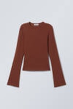 Rust - Long Sleeve Cotton Top - 3