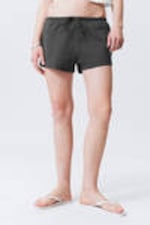 Dark Grey - Mid Rise Mini Jersey Shorts - 1