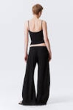 Black - V-neck Cotton Singlet - 2