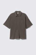 Dark Mole - Knitted Short-Sleeved Button-Up Shirt - 4
