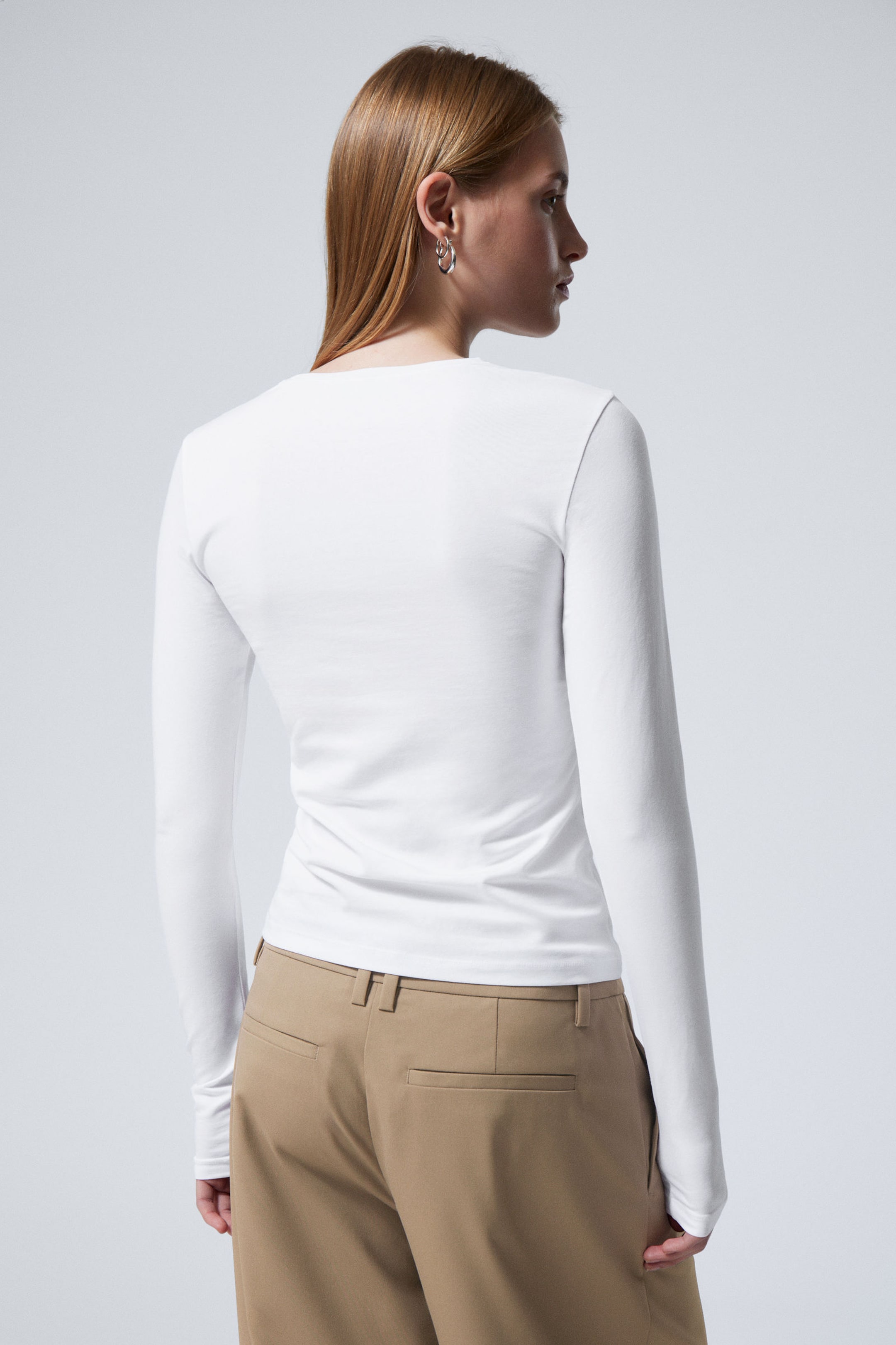 White - Slim Fitted Long Sleeve - 4