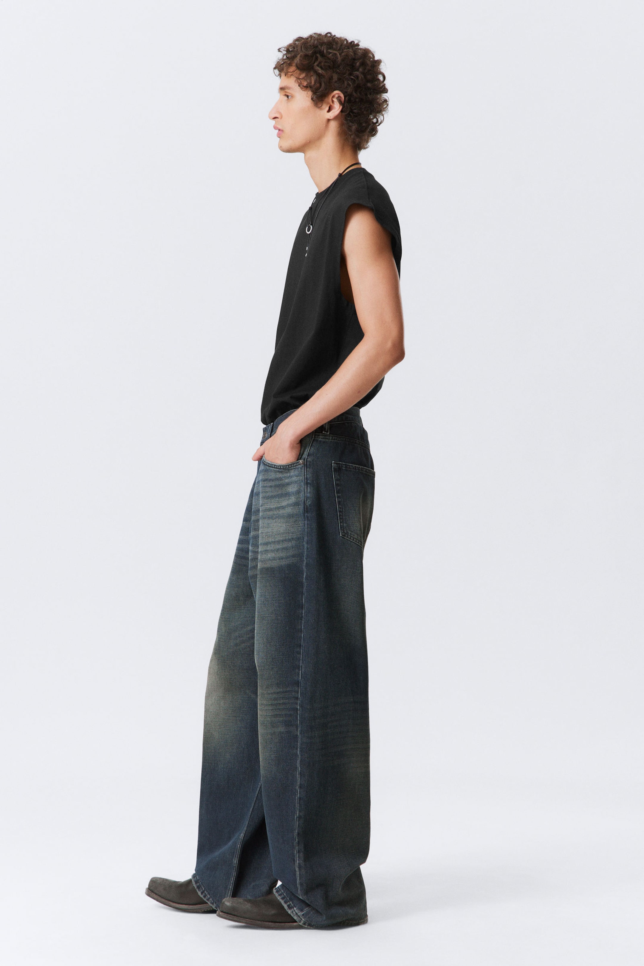 Deep Ocean Blue - Dunkelblau - Astro Loose Baggy Leg Jeans - 7