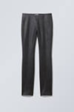 Black - Dalia Coated Faux Leather Slim Trousers - 0