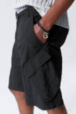 Black - Tilted Relaxed Cargo Shorts - 2